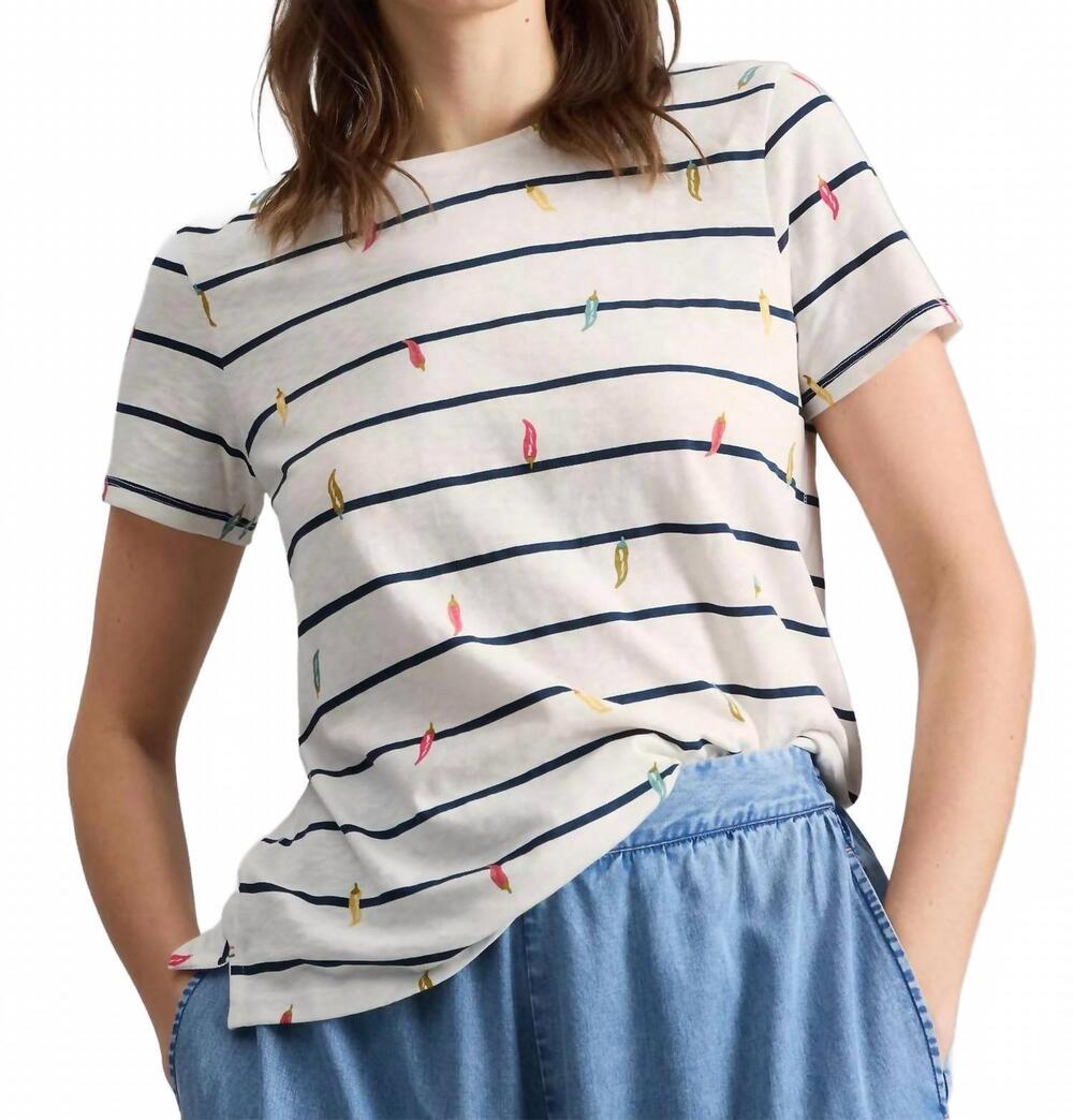 NEW WHITE STUFF abbie stripe tee in ivory multi